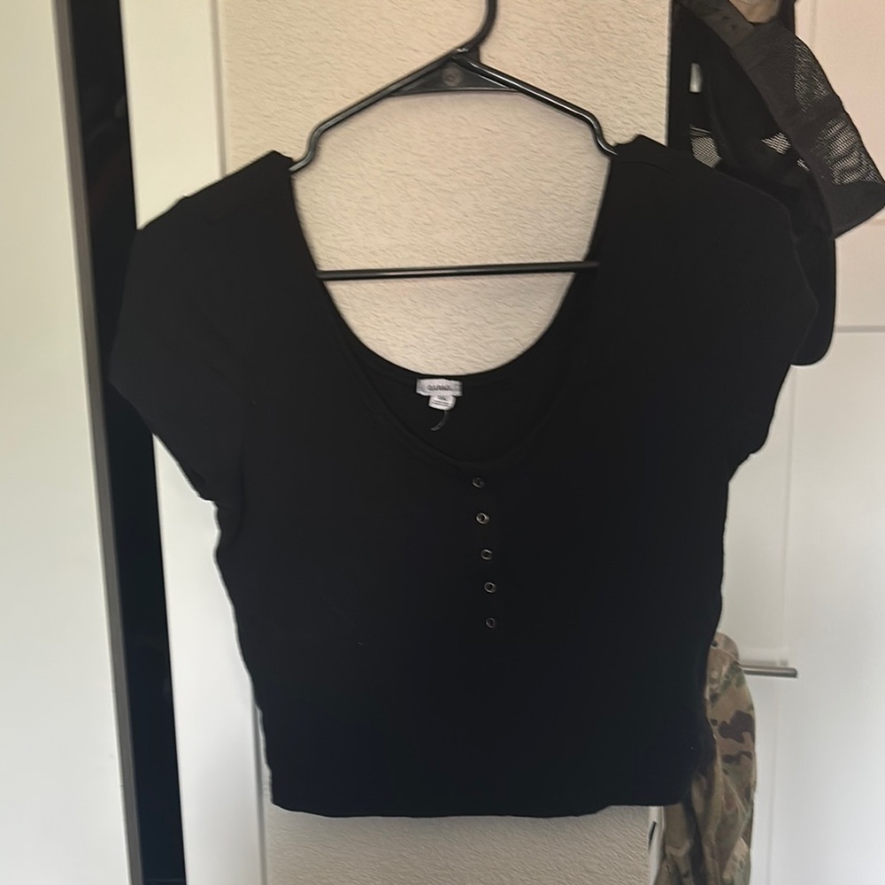 Garage Black Buttoned Women's Top
